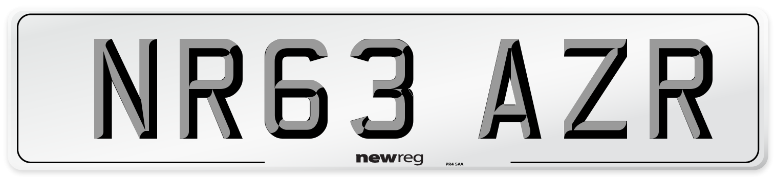 NR63 AZR Number Plate from New Reg